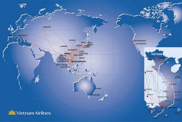 Các tuyến bay trong nước và quốc tế của Vietnam Airlines